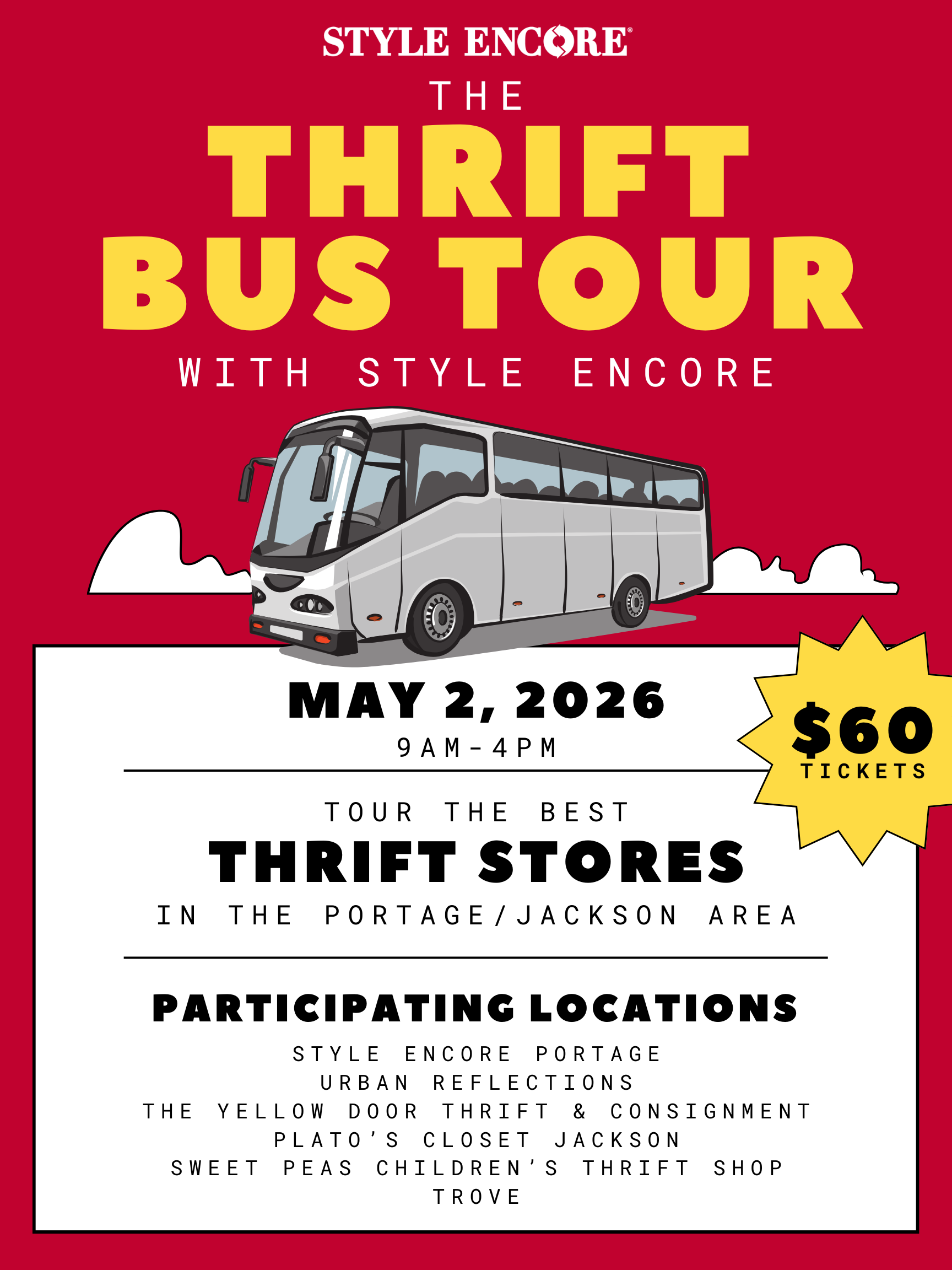 Thrift Bus Tour at Style Encore Portage